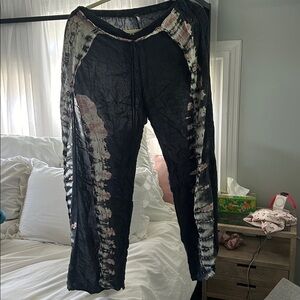 Tie-Dye Black and White Pants